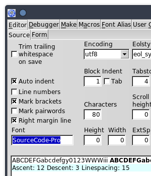Project options